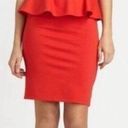 Alice + Olivia  Georgina Peplum Mini Dress Employed Red Bodycon Flare Ruffle Zip Photo 0