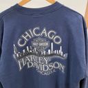 Harley Davidson Vintage  Motorcycles Eagle Chicago Crewneck Sweatshirt in Navy Blue Photo 4