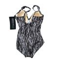 MiracleSuit  Metallic Silver Chevron Python Siren OnePiece Swimsuit Size 8 NWT Photo 5