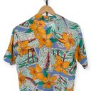 Diane Von Furstenberg Y2K  Tropical Postcard Print Short Sleeve Button Down sz 8 Photo 3