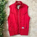 Colosseum Ohio State  Athletics Sleeveless Puffer Vest Jacket Red Ruffle Size L Photo 6