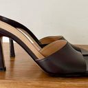 Bottega Veneta  Square Toe Leather Stretch Slide Sandals Brown Women's 39/US 8.5 Photo 3