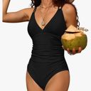 One Piece Charmo Tummy Control  Swimsuits for Women Ruched Bathing Suits Strappy V Neck Monokini Photo 0