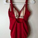 La Blanca Vintage |  red one piece textured swimsuit 6 Photo 2