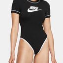 Nike  | Sportswear Heritage Logo Bodysuit Black White Trim Swoosh Crewneck Sz S Photo 10