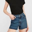 EXPRESS NWT  Women's High Waisted Dark Wash Raw Hem Jean Shorts Size 4 Photo 0