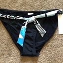 Jag jeans NEW NWT  Solid Black Blue White Belted Stripe Y2K Bikini BOTTOM Large Photo 0