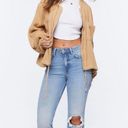 Cotton Crinkle Knit Bomber Jacket Size M Photo 1