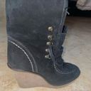 ZARA BLACK SUEDE FUR LINED TRAFALUC COLLECTION BY  LACE UP ANKLE BOOTS SIZE 38 Photo 3