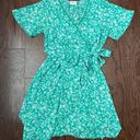 Sienna Sky Green Floral Wrap Dress  Photo 0