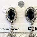 Charter Club  NWT silver  tone and blue rhinestone drop earrings Photo 4