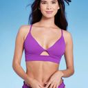 Shade & Shore  Purple Longline Cut Out Bikini Top New! Photo 1