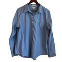 L.L.Bean  Women Cotton Top XL Blue Wrinkle Free Tailored Button Down Officewear Photo 0