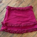 Skylar + Madison Burgundy Tassel Mini Skirt Size Small Photo 1