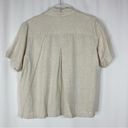 Coldwater Creek  | Beige Linen Blend Collared Short Sleeve Button Up Blouse M Photo 3