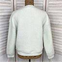 a.n.a . A New Approach Faux Sherpa Henley Pullover Sweatshirt Mint Green Small Photo 5