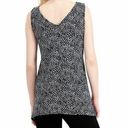 Alfani New  Dot Print V-Neck Shark Bite Hem Tunic Tank Top Black White Photo 1