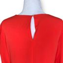 CeCe  Carly Dress Red Ruffle Detail Knee Length Shift Long Sleeve Round Neck Photo 5