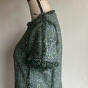 W By Worth  Short Sleeve Fringe Trim Green Dress Size 6 Photo 8