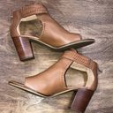 Jack Rogers  size 9M camel color Tinsley open toe chunky heel booties Photo 3