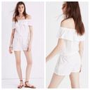 Madewell  White Off the Shoulder Swiss Dot Shorts Romper Size Small Photo 1