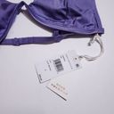 Good American  Support Bikini Top Purple Lilac Shine Size 3 Large String Triangle Photo 6