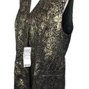 Givenchy  Women Vintage Vest Jacket Metallic Gold Black Floral Pattern Size 20 W Photo 3