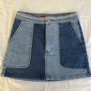 Signature 8 Two-Tone Denim Mini Skirt Photo 3