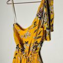 Shoshanna  Women's Yellow 100% Silk Carmela One Shoulder Floral Dress Size 12 Photo 5