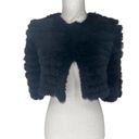 BCBGMAXAZRIA  100% Rabbit Fur Sophiana Jacket in Black Photo 3