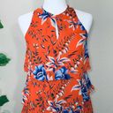 Loft Tropical Orange Floral Ruffle Tiered Dress Photo 5