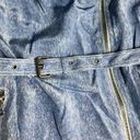 Juicy Couture Y2K  Trench Coat Baby Blue Sky Blue Long Zip Up Denim-ish Pattern L Photo 5