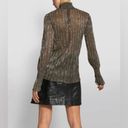 L'AGENCE  PAOLA LONG SLEEVE TURTLENECK BLOUSE - GOLD METALLIC top Photo 3