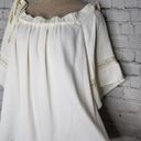 Alexis Hanne Blouse Medium Womens Off Shoulder Strap Eyelet Ivory Photo 2