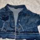 Lane Bryant  Denim Jean Jacket Color block Patchwork pattern size 20 Petite crop Photo 1