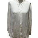 Polo  Ralph Lauren Women's Silky Button Front Blouse Ivory Size 14 Long Sleeve Photo 1