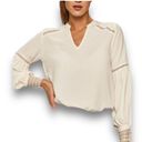 JDY Jacqueline de Yong Long Sleeve Pullover Top White Women's 42 Blouse  Lace WVN Photo 6