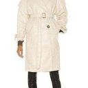 Apparis Kiera Faux Leather Trench Coat in Ivory Large Photo 0