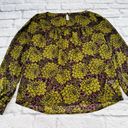 The Loft Ann‎ Taylor Sheer Blouse Top Women's XXS Green Purple Floral Leopard Print Photo 8