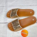 Sole Society Sole Selection Womens Golden Glitter Style Slide Sandals Sz 37 Photo 2