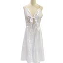 Wish  White V neck Swing Midi Dress bow & front Button NEW with TAGS Size large Photo 11