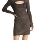 Chelsea28  Metallic Ribbed Long Sleeve Cut Out Mini Dress Size M Photo 0