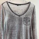 Volcom  Distressed Gray Wowzah V-Neck Thermal Long Sleeve Shirt Photo 4