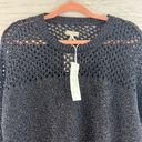 Pilcro  NWT Open Knit Black Pullover Sweater Size S Photo 2