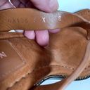 Good American  Size 8 Square Toe Brown Suede Block Heel Thong Sandals Zipper Edge Photo 6