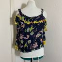 Tanya Taylor , garden print, violet silk asymmetric top size 8 Photo 8