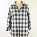 Vince  Plaid Rolled Sleeve Cotton Shirt Top M Photo 1