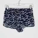 Lounge LLD Grey & White Floral High Rise Booty  Shorts Photo 0