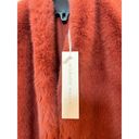 Michelle Mason NWT  Womens Size 0 Faux Fur Coat Red Orange Dune Heavyweight Warm‎ Photo 7