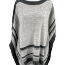 Chico's  Zenergy Stripe Poncho Sweater Cozy Grey Heather size Small/Medium Photo 0